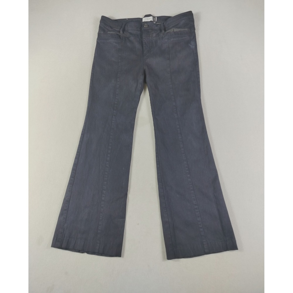 TROA New York Jeans Womens 32 Blue Newbury Flare Mid Rise Stretch Dressy Hanji